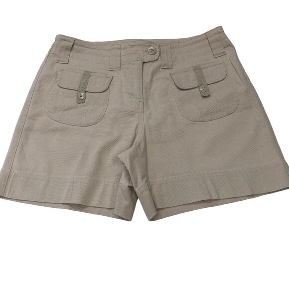 B MOSS‎ KHAKI stretch SHORTS SIZE 4 - Picture 2 of 4